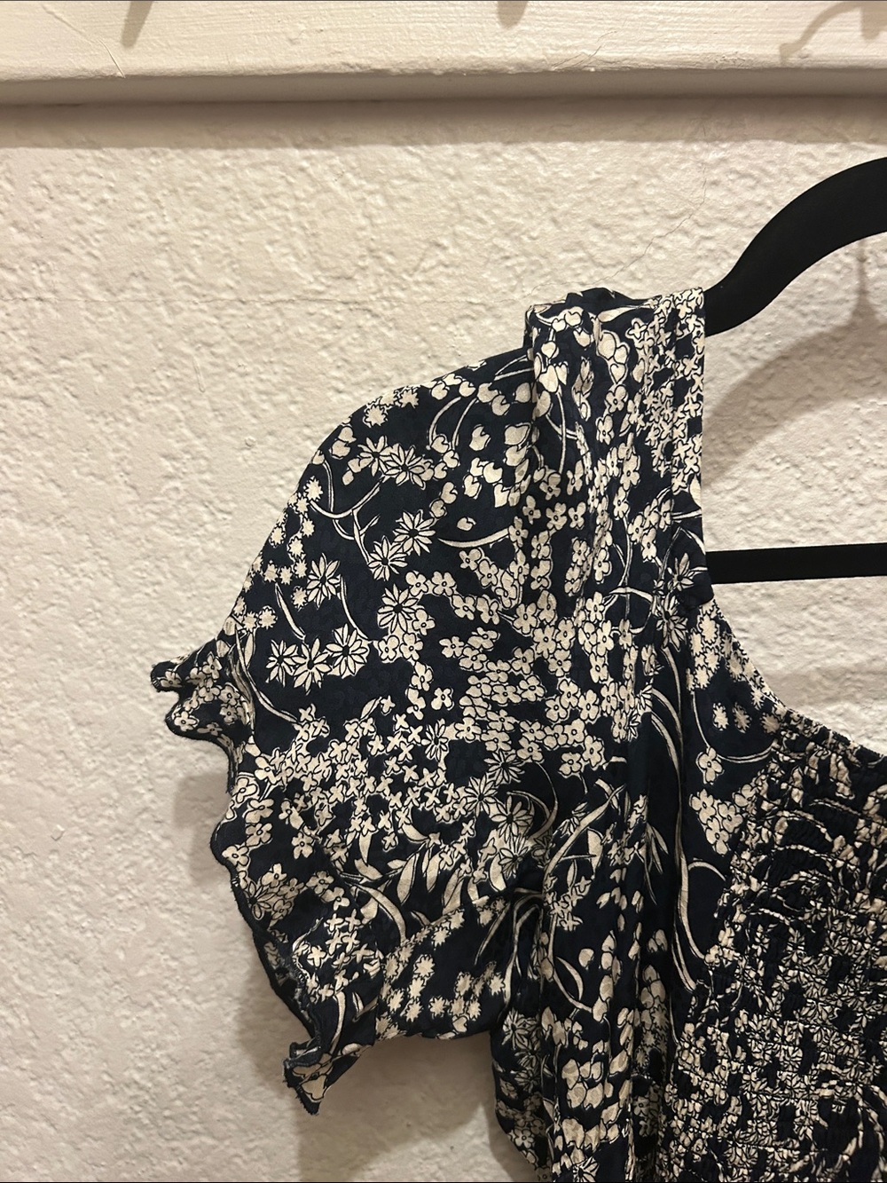ba&sh Navy and White Floral Midi Dress - Picture 7 of 7